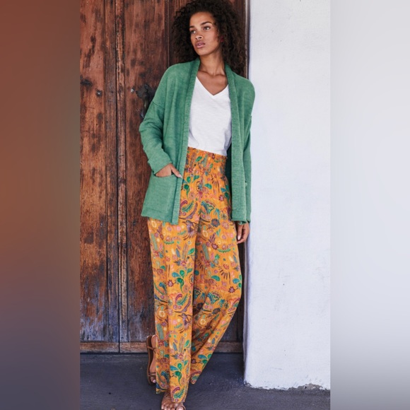Peruvian Connection Pants - Peruvian Connection Arroyo Palazzo Pants Printed Wide Leg Size Medium NEW
